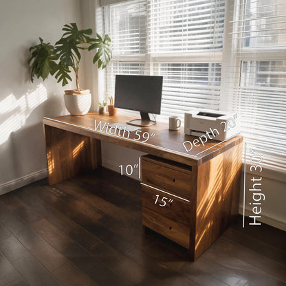 Modern Office Desk With Drawers For Home Office