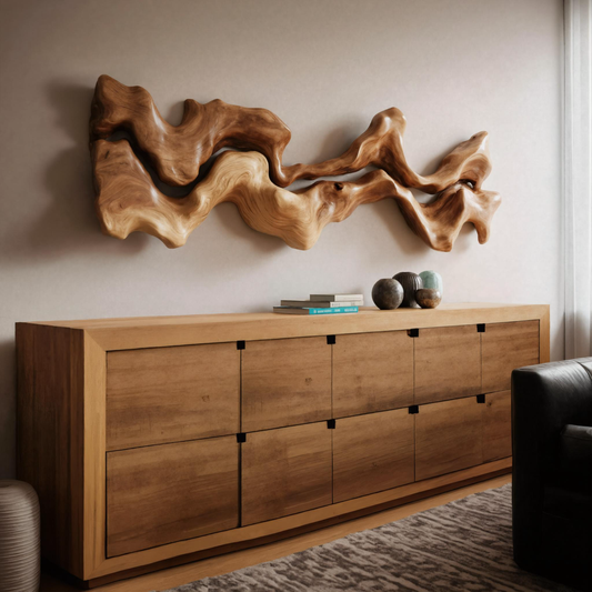 Abstract Carved Wall Art Sculpture For Living Room
