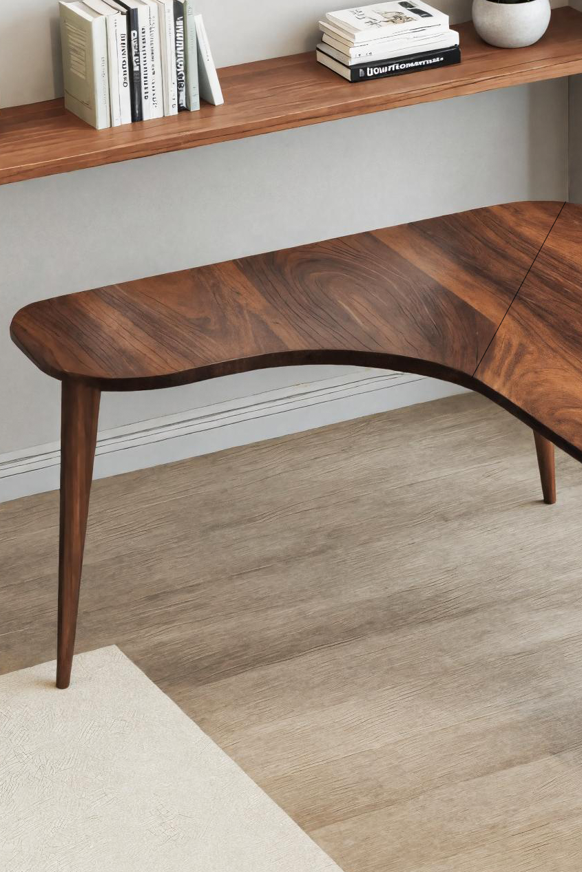 Curved Office Desk With Storage Drawers For Home Office