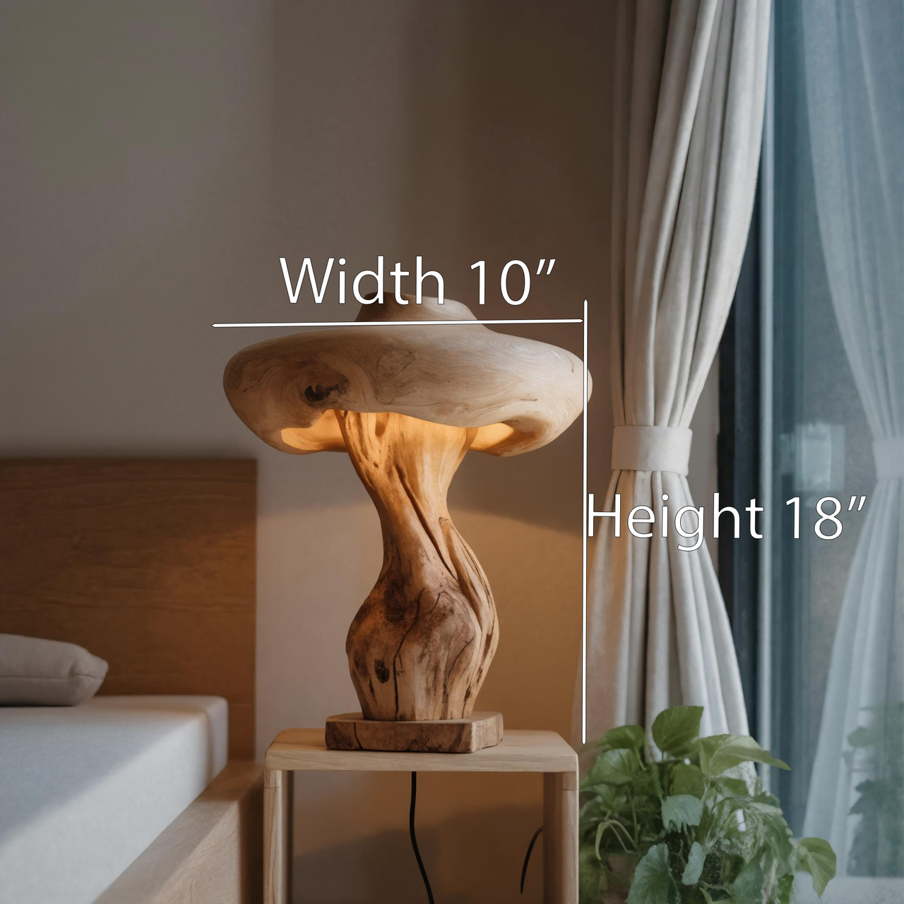 Handcrafted Mushroom Lamp With Organic Design For Bedroom Or Living Room