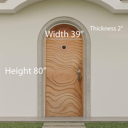 Modern Arched Front Door With Wave Pattern For Villa Or Architecture