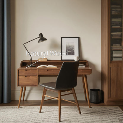Mid Century Writing Desk With Drawers For Home Office