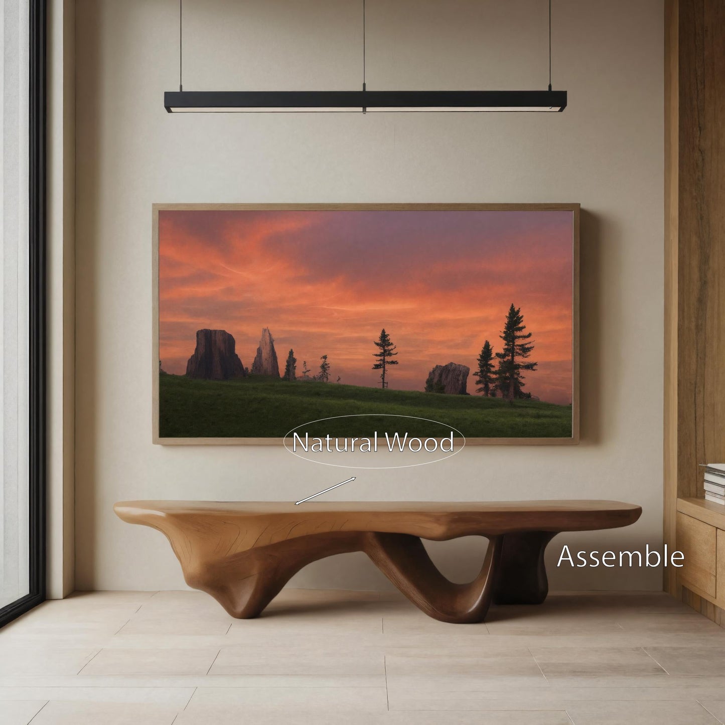 Modern Sculptural Bench With Flowing Design For Living Room