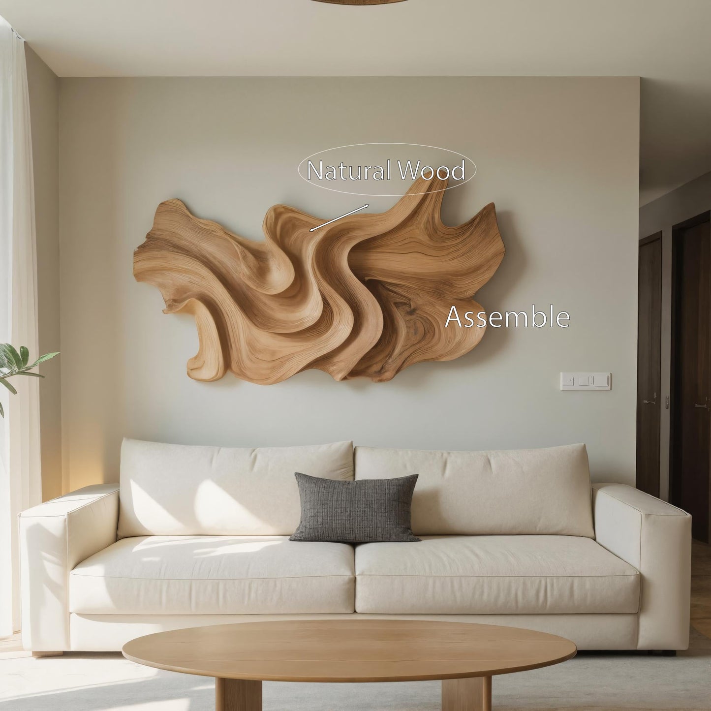 Modern Sculptural Wall Art With Abstract Design For Bedroom