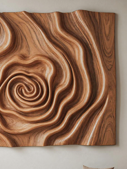 Abstract Wall Sculpture With Spiral Design For Living Room