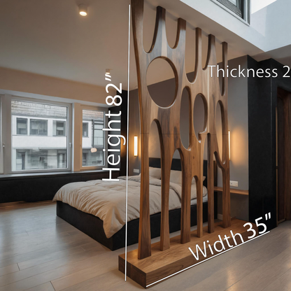 Modern Sculptural Room Divider With Artistic Carved For Bedroom