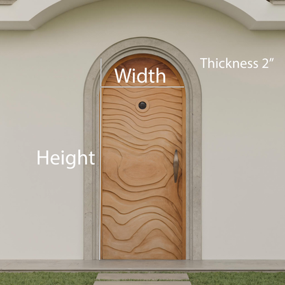 Modern Arched Front Door With Wave Pattern For Villa Or Architecture