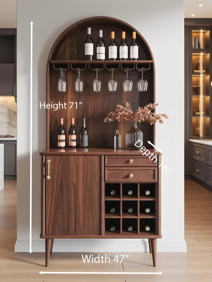 Classic Wine Cabinet With Storage For Dining Room