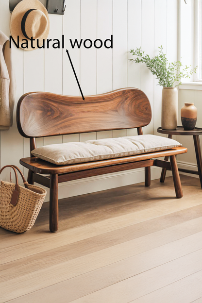 Modern Bench With Curved Backrest For Bedroom