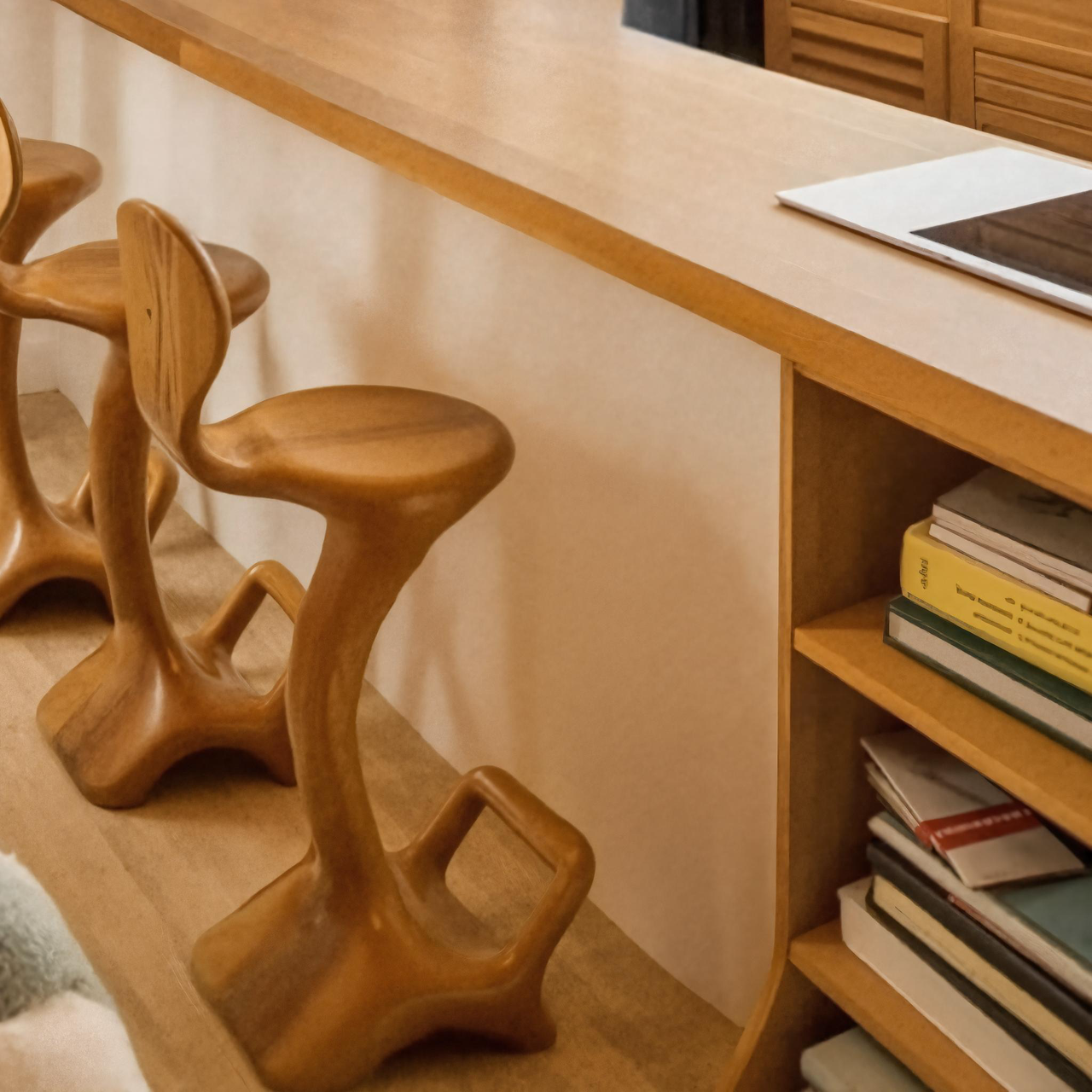 Sculptural Organic Bar Stool For Kitchen Or Interiors