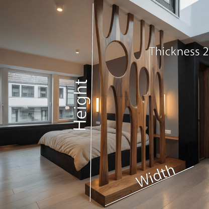 Modern Sculptural Room Divider With Artistic Carved For Bedroom