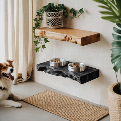 Rustic Dog Bowl Stand Handmade For Kitchen Area