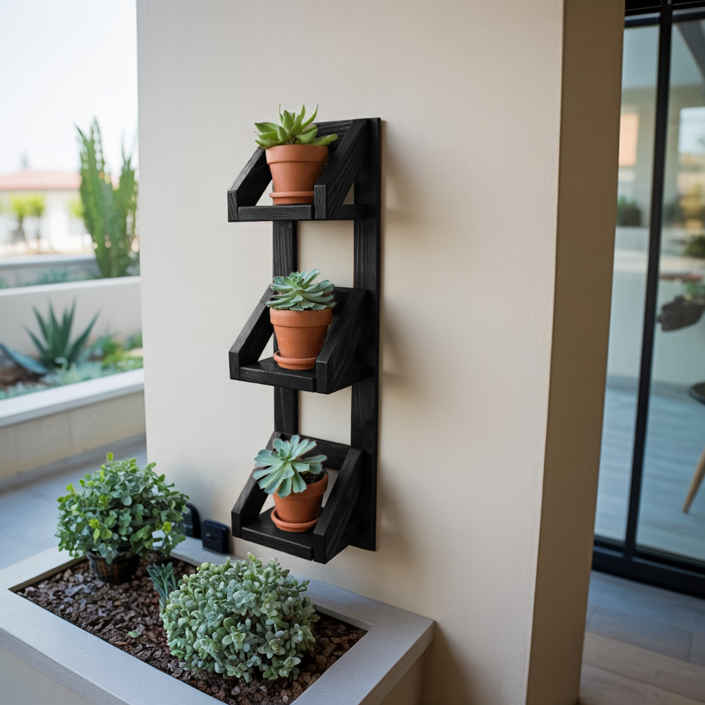 Rustic Wall Mounted Plant Shelf Hanging Planter For Balcony And Patio