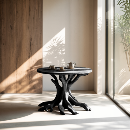 Farmhouse Round End Table Small Space Solution