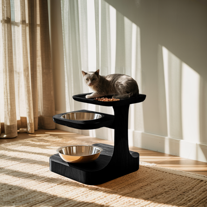 Farmhouse Feeding Stand For Dog Food Bowl Storage