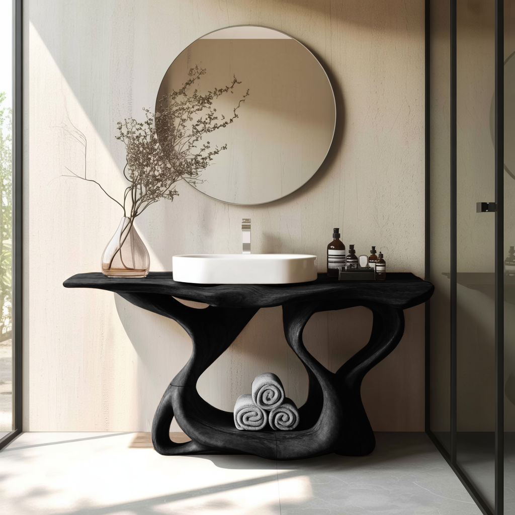 Rustic Solid Wood Vanity For Bathroom Furniture Decor