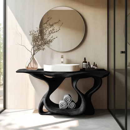 Rustic Solid Wood Vanity For Bathroom Furniture Decor