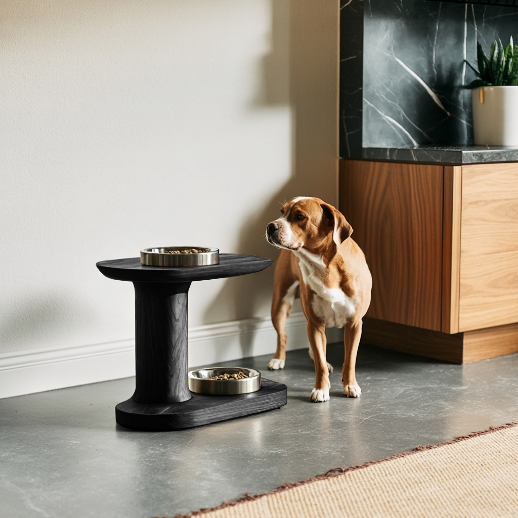 Rustic Handmade Dog Bowl Stand For Food And Water