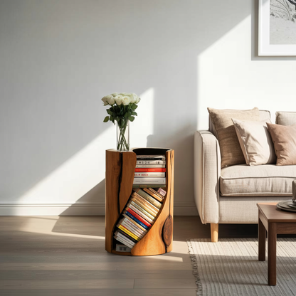 Modern Organic Bookcase With Accent Design For Living Room