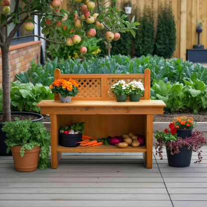 Rustic Garden Potting Bench For Outdoor Gardening