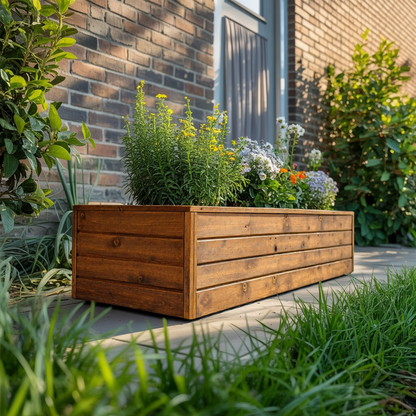 Stylish Solid Wood Planter Box For Garden Use