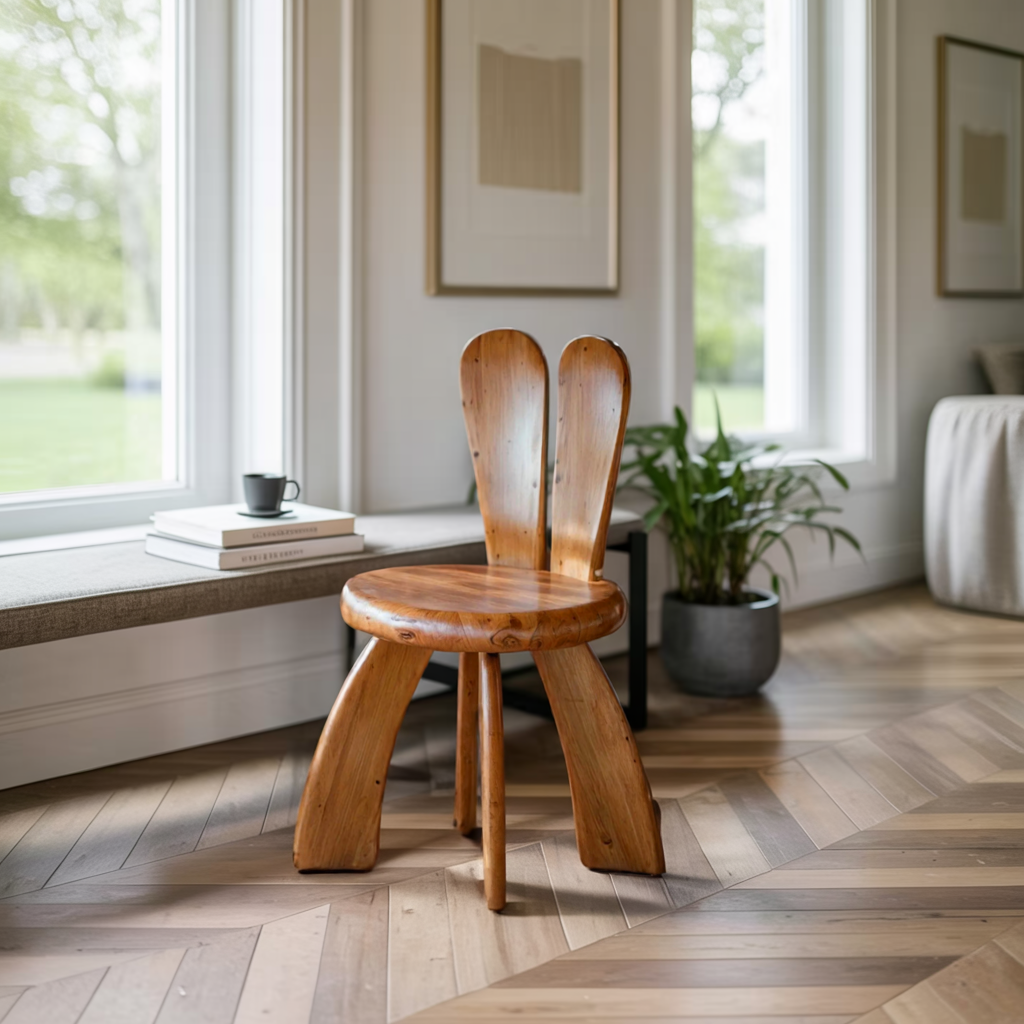 Whimsical Bunny Kids Chair For Playroom Or Reading Nook