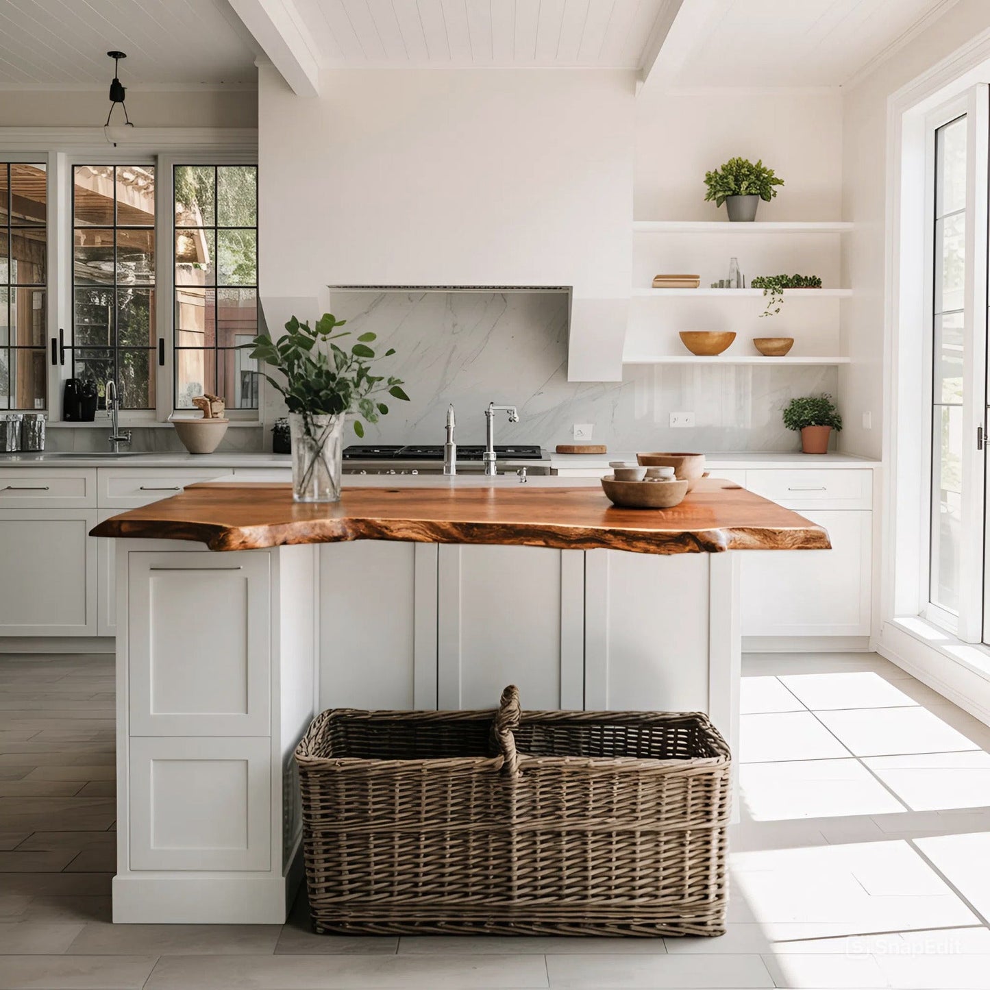 Farmhouse Live Edge Tabletop For Dining Room Decor