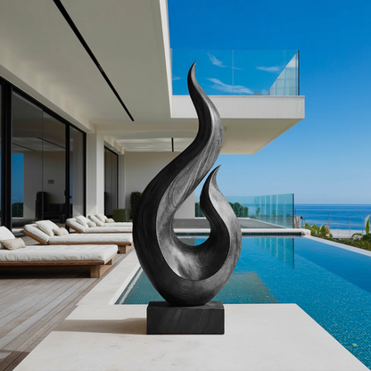 Handcrafted Abstract Wood Statue For Home Accent