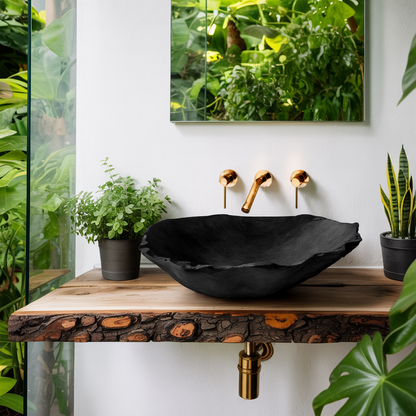 Mid Century Wooden Vessel Sink For Natural Bathroom Decor