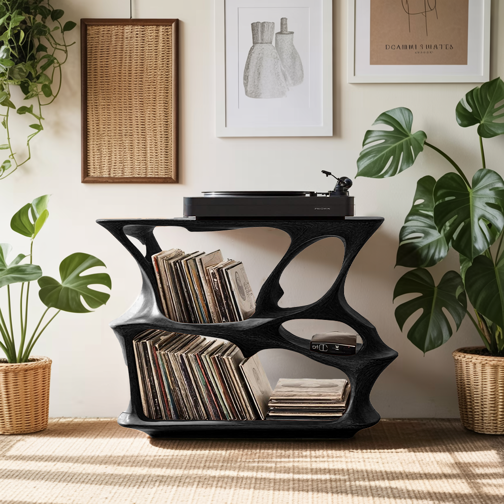 Mid Century Record Stand Vinyl Storage Solution