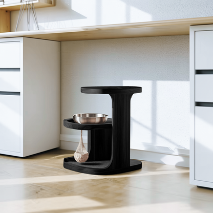 Handmade Pet Food Stand With Wooden Dog Bowl