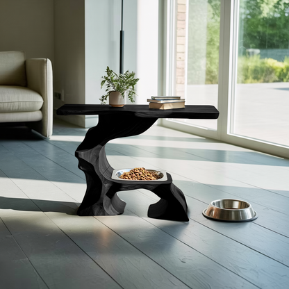 Farmhouse Style Wooden Dog Bowl For Pet Feeding