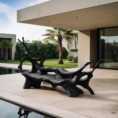 Mid Century Branch Bench For Retro Patio Ambiances