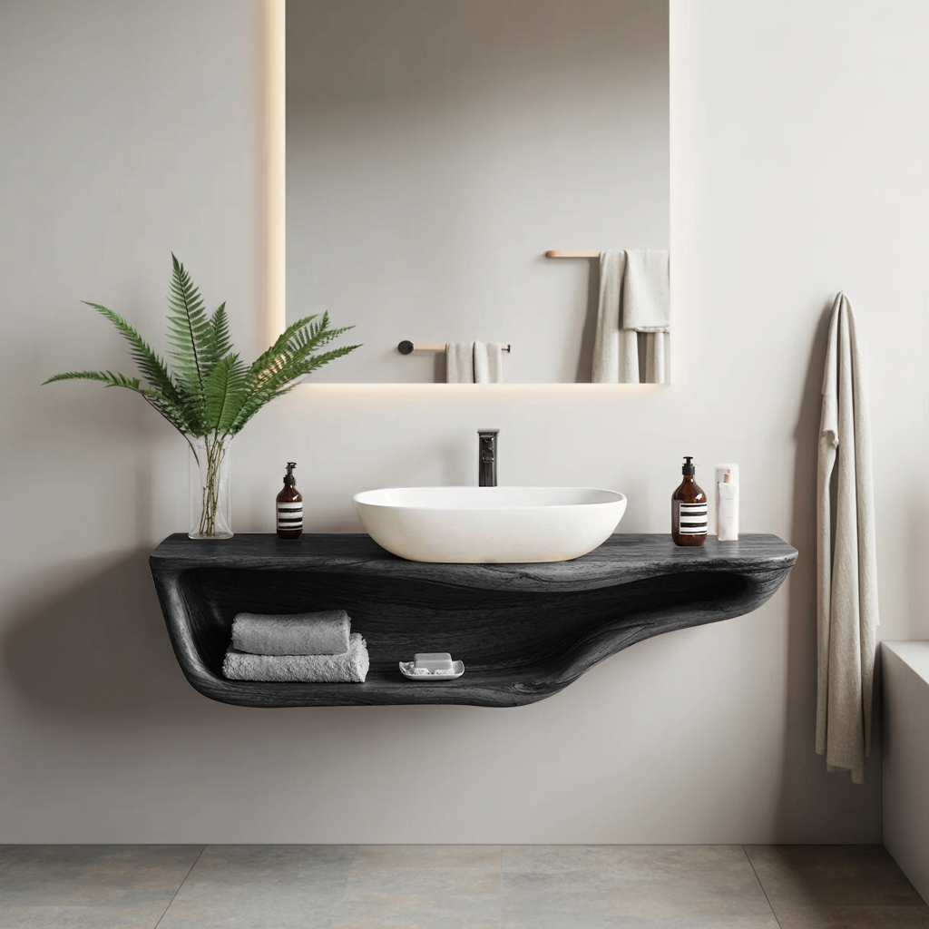 Handcrafted Live Edge Vanity For Custom Bathrooms