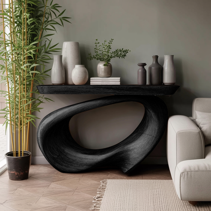 Rustic Live Edge Console Table Entryway Design