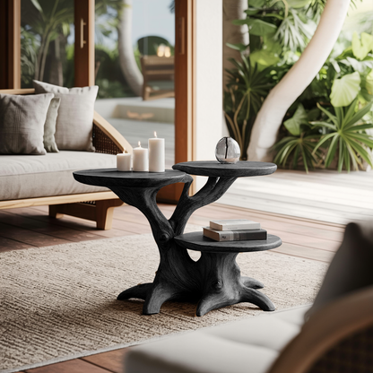 Handcrafted Live Edge End Table For Living Room