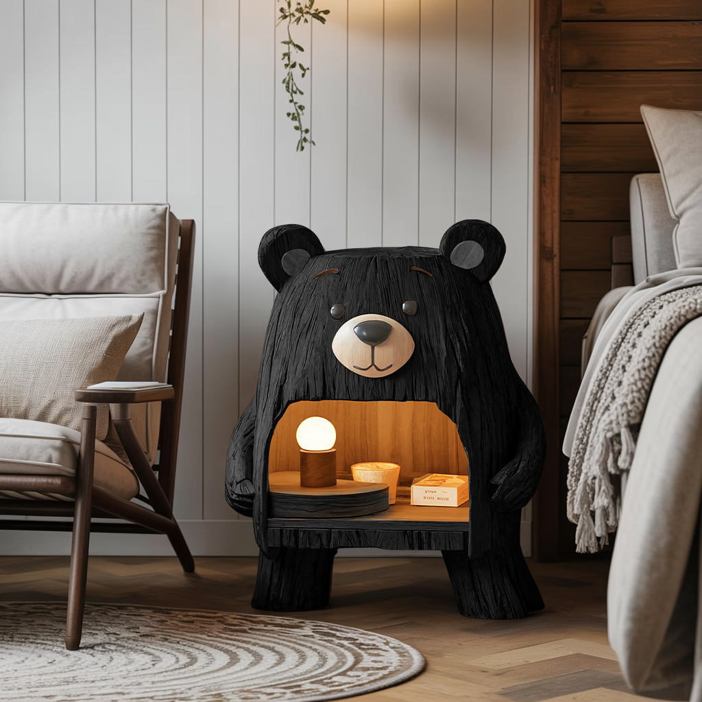 Rustic Wooden Nightstand For Stylish Bedroom Space