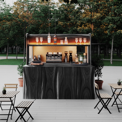 Outdoor Live Edge Bar Table With Curved Shelf For Patio Or Garden