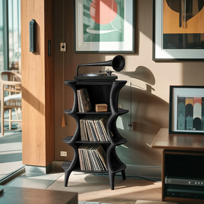 Farmhouse Style Record Stand For Entryway Design