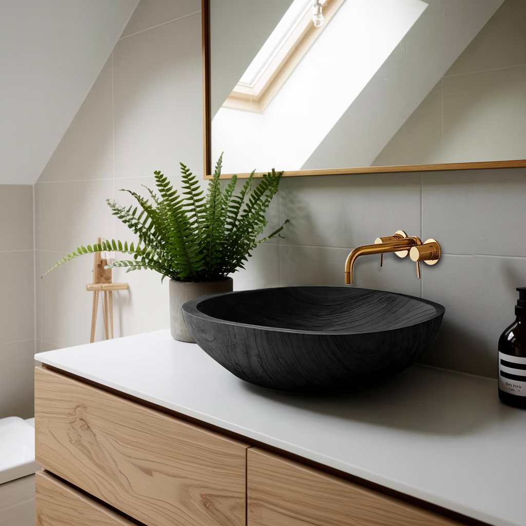 Rustic Wood Wash Basin For Cozy Bathroom Vanity Decor