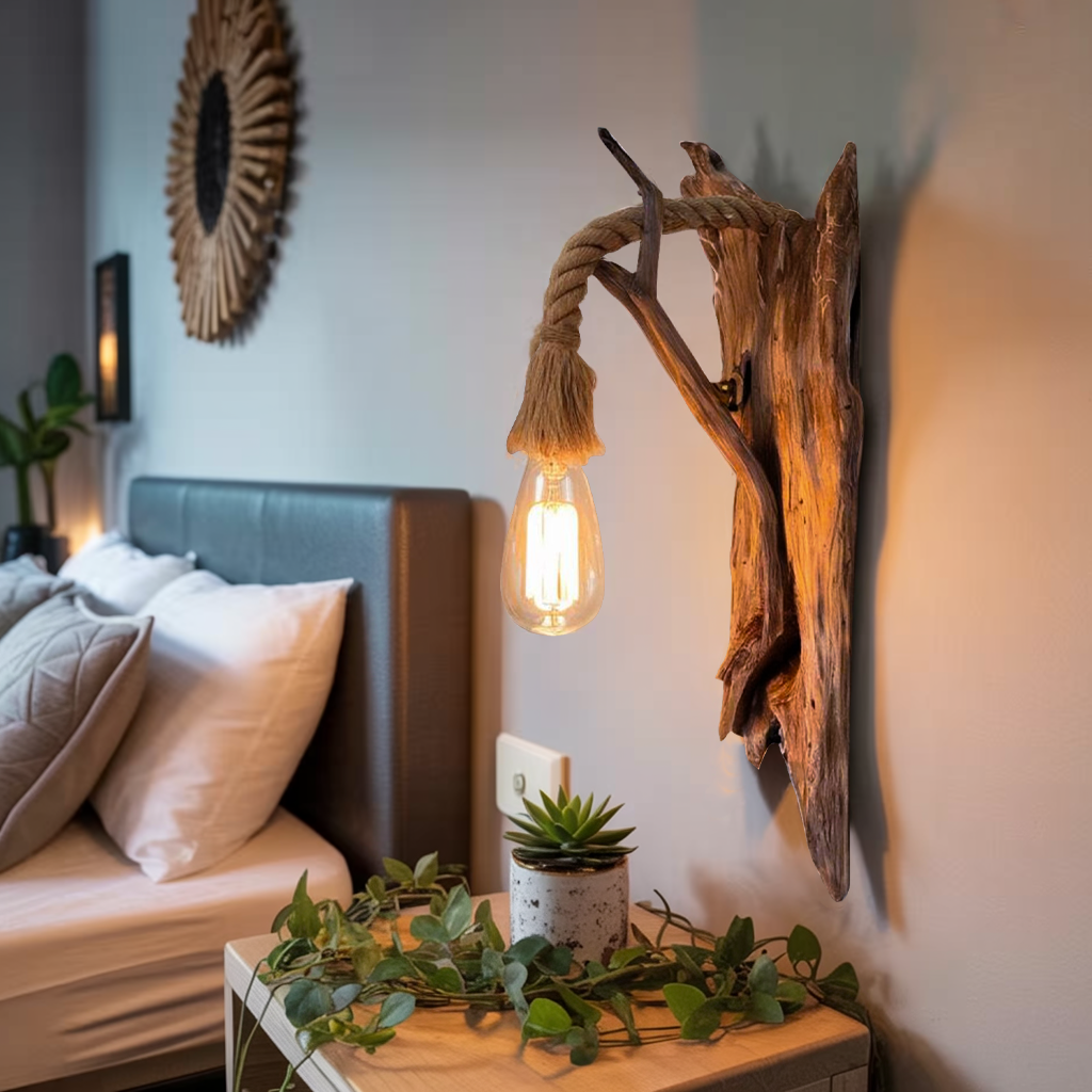 Rustic Wall Lamp For Bedroom And Hallway Lighting