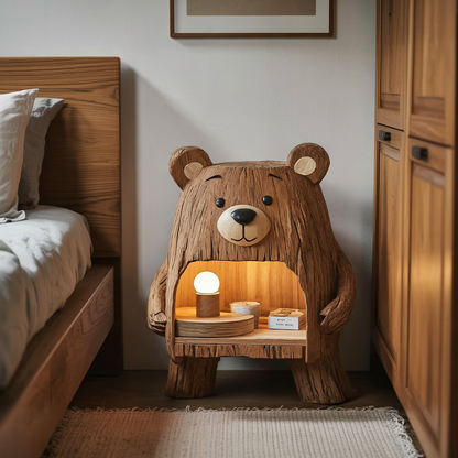 Rustic Wooden Nightstand For Stylish Bedroom Space