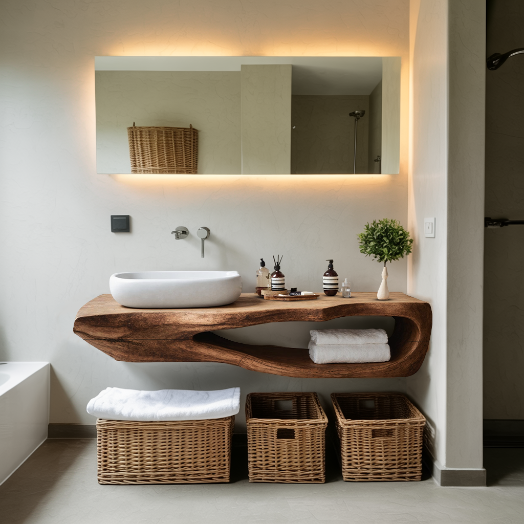 Rustic Bathroom Shelf For Industrial Bathroom Style