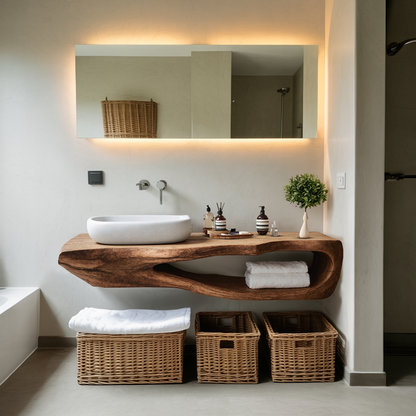 Rustic Bathroom Shelf For Industrial Bathroom Style