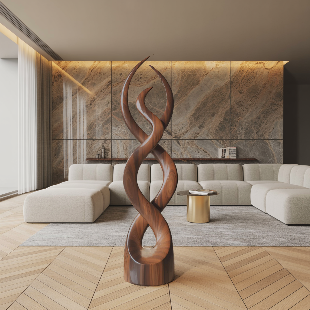 Modern Abstract Wooden Sculpture For Home Decor