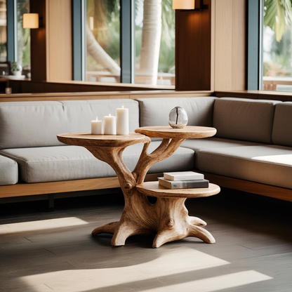 Handcrafted Live Edge End Table For Living Room