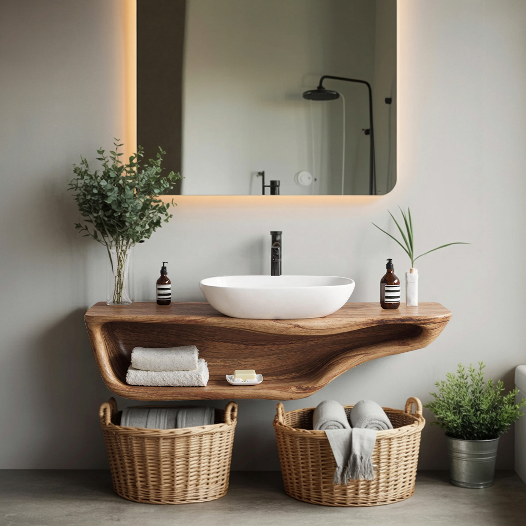 Handcrafted Live Edge Vanity For Custom Bathrooms