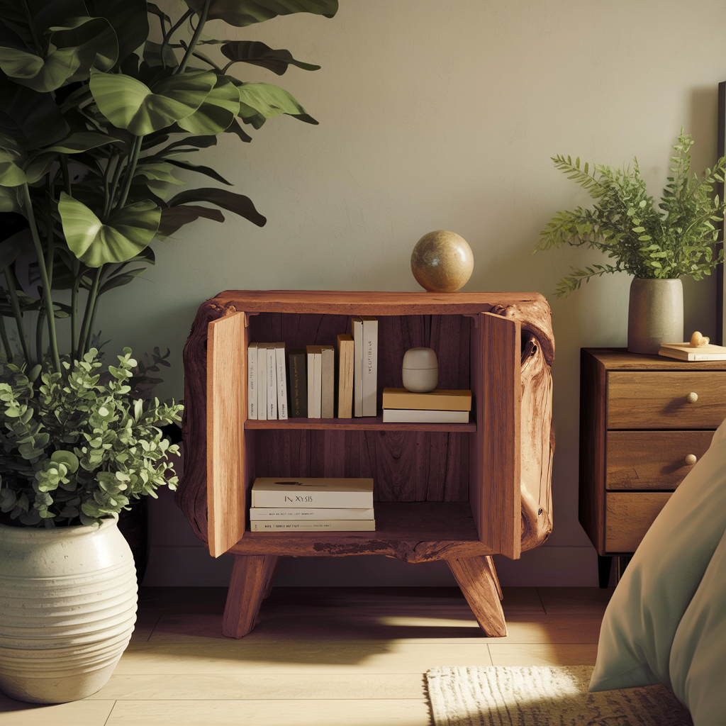 Farmhouse Live Edge Nightstand For Natural Bedroom Vibe