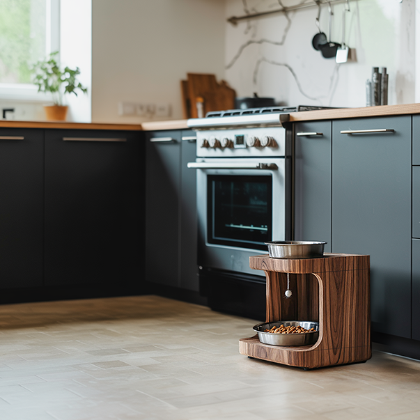 Farmhouse Wooden Feeding Stand For Small Dogs
