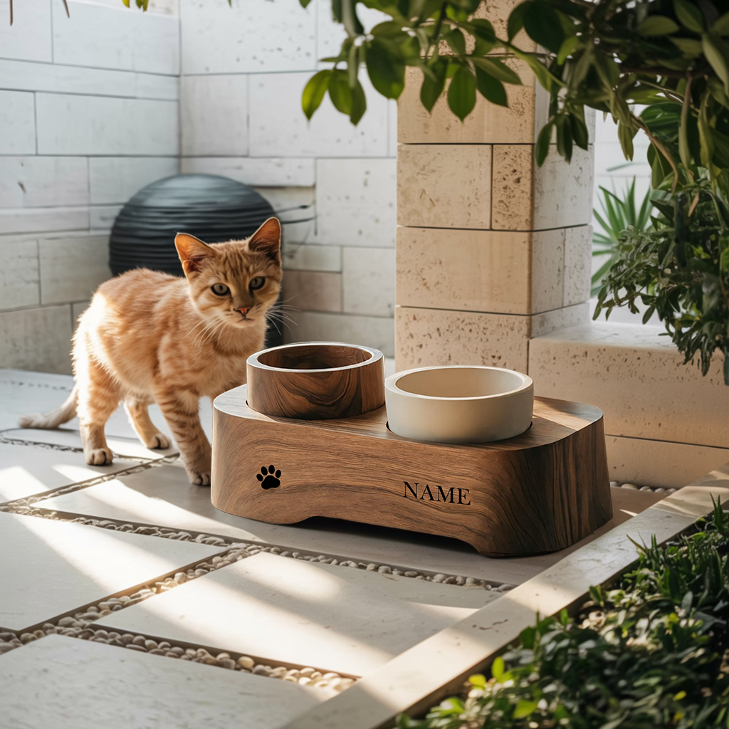 Farmhouse Feeding Stand For Kitchen Pet Corner